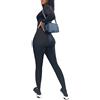 Loalirando Tutina Donna Aderente Tuta Intero Donna Sexy Tuta a Manica Lunga Elegante Sportiva (Nero, S)