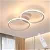Pheashine Plafoniera LED Moderna 38W Lampada da Soffitto con Telecomando, 3000K-6500K, Dimmerabile Lampadario Bianc per Camera da Letto, Soggiorno, Sala da Pranzo