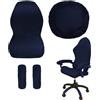 tintoke Rivestimento per sedia da gioco, 4 pezzi, con braccioli/schienale della sedia, antiscivolo, rimovibile, lavabile, buona elasticità, per sedie da gioco, sedie da computer, sedie girevoli (blu)