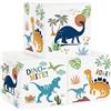 Clastyle Set di 3 Cubi Portaoggetti Ripiegabili Dinosauro Kallax Contenitori Vulcano per Scaffale Scatole Portaoggetti Genitore per Libro Giochi, Palme, 30x30x30 cm