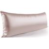 Zenssia Cuscino per chi dorme sul fianco, 40 x 145 cm, 1 pezzo, in raso, morbido come federa in seta, 40 x 145 cm, per la cura dei capelli e della pelle con chiusura lampo, tortora