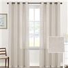 Tenger Home 2 pezzi Tende di lino Tende Finestre con Occhielli, Tenda a Pannello Traslucido Tende Moderne a Vela Trasparente Adatte per Porte Balcone Soggiorno Camera da Letto (Lino, 150x225 cm)