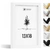 Heimlich® - Cornice - 13x18 cm, Legno di Ayous, Bianco - Cornice media con copertura in foglio di plastica - Montaggio a parete o esposizione da tavolo