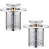 Hnonoxy 2 Pezzi Filtro Lavandino Acciaio Inox, Pop Up con Anima in Rame Filtro Scarico Lavandino, Rimovibile Colino per Doccia Lavandino, Filtro di Scarico a Pavimento, per Lavello Cucina Bagno Vasca da Bagno
