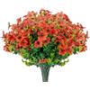 Boic 6 Pezzi Piante Finte Da Esterno, Fiori Finti Da Esterno, Fiori Finti Per Decorazioni, Fiori Artificiali Fiori Finti Per Cimitero Per Giardino Finestra Decorazione Per Matrimoni Feste (Arancione)