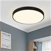 cupgow Plafoniera LED Dimmerabile Plafoniera - Lampada da Cucina Nera Piatta Rotonda con Telecomando Lampada Ultra Sottile per Camera da Letto Cucina Soggiorno Balcone Sala da Pranzo