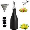 TOWEBOORY Bottiglia Dispenser per Olio D'oliva, 300Ml Oliera Salvagoccia Bottiglia di Olio D'oliva in Ceramica con Imbuto con Beccuccio Bottiglia Aceto Adatta per Conservare Olio, Aceto, Salsa di Soia (Nero)