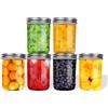 CnosDB 500ml Mason Jar 6 Pezzi 16oz Barattoli Vetro Con Coperchio Barattoli Conserve Per Marmellata Fatta In Casa Pomodori Cetrioli Miele Durante La Notte Avena Gelatina Frutta Conservazione Degli Alimenti