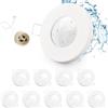 GeyouLux 10x Faretti LED da incasso IP65 cornice con presa GU10 Faretti LED Soffitto in ferro Bianco Foro da 68mm Faretti da incasso per cartongesso bagno cucina Rotondo