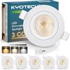 KYOTECH Faretti LED da Incasso 230V Dimmerabile IP44 3CCT 60-70mm 6PCS Bianco