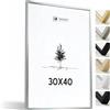Heimlich® - Cornice per foto - 30x40 cm, Alluminio Metallo, Argento - Cornice per diploma di grandi dimensioni con copertura in foglio di plastica - Solo espositore da parete