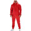 Generico Tuta Completo Sportivo Uomo Tute Sportive Uomo Eleganti Comodi Tute da Ginnastica Offerta Fitness Completi Sportivi Tute da Uomo Maniche Lunghe Felpa con Cappuccio e Jogging Pantaloni (01 Red, L)