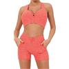 Generico 2 Pezzi Completo Sportivo Donna Ragazza Tuta da Ginnastica Canotta Sportiva Crop Top Senza Manica+ Pantaloncini a Vita Alta per Yoga Corso Palestra Fitness