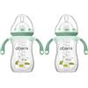 Oberni Anticolica biberon 270 ml/9oz con valvola AirFree per neonati a partire dai 12 mesi in su, peso biberon paglia con manici, verde / 2