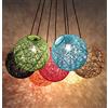 GUANSHAN Plafoniera in rattan Lampada a sospensione a sfera in spago intrecciata a mano Lampadario in stile rurale per bar, caffè, loft, ristorante, soggiorno, (originale)