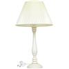 Ideacasa Lampada Grande da Tavolo Lume stelo in Legno - Paralume Tessuto Organza - color Avorio H 60 cm