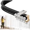 V3VOGUE Curvabile Binario per Tenda in Alluminio, Binario Curvo per Tende Installazione A Soffitto E Parete, Divisore per Stanze, 100-660 Cm Curvabile Bastoni per Tende Finestre A L/U