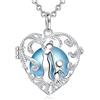 AEONSLOVE Chiama Angeli Collana Gravidanza Ciondolo Bola Musica Messicana Gabbia Cuore Mamma e Bambino Regalo Originale per Futura Madre, 2 Catene