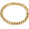 DVRK ® Bracciale in oro da uomo, 7 mm, resistente all'acqua e al sudore, bracciale a maglie placcato in oro 18 carati, con base in acciaio inossidabile 316L, maglia barbazzale (19 o 21 cm), idea