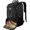 YAMTION Uomo Zaino PC 17.3 Pollici,Durevole Zaino Scuola con Scomparto per Scarpe per Ragazzi Adolescenti,Antifurto Zaino per Viaggio Lavoro Ufficio Uni,Nero