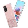 Yarxiawin Compatibile con Cover Samsung S10 Lite Trasparente Glitter, Brillantini Bling Bling Custodia Samsung S10 Lite Cover Silicone Morbida Sottile Case Rosa Lusso Lucido (Rosa)
