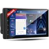 podofo 4+64G Podofo CarPlay Autoradio 2 Din Android, 7 Pollici Stereo Auto Bluetooth con Schermo, Autoradio Supporto GPS Navigazione, WiFi, SWC, FM/RDS Radio, EQ, MirrorLink, Touchscreen Schermo Auto + Mic