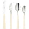 Grunwerg Bistro Posate, set da 16 pezzi, acciaio inossidabile 18/0, manico arrotondato, bianco