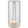 BRILONER - Lampada da tavolo LED senza fili con controllo touch a 4 livelli, filamento, luce bianca calda, ricarica USB-C, lampada da comodino, lettura, LED, lampada a batteria, 7x14,5 cm, beige