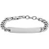 Fossil Bracciale da uomo in acciaio inossidabile con chiusura a moschettone, tonalità argento, Grigio