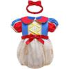 MYRISAM Vestito da Principessa Biancaneve Pagliaccetto per Bimba Bambina Costume di Carnevale Halloween Cosplay Compleanno Body Festa Natale Abiti con Archetto 3-6 mesi