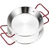 Ponixa Padella per paella in acciaio inox con manici rossi (22 cm for 1 person set of 2)