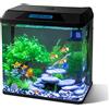 Nobleza - 30L Piccolo Acquario Completo con Illuminazione a LED e Sistema di Filtraggio Integrato, Nero, Vasche per Pesci