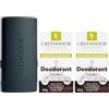 GREENDOOR Deodorante Refill System Starter Pack da uomo, deodorante ricaricabile senza alluminio, protezione sicura e forte, ABS ad alta resistenza in forma monolitica elegante, custodia antracite
