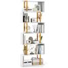 RELAX4LIFE Libreria Scaffale a 6 Livelli in Legno, Struttura in Metallo, Divisorio per Stanza, Scaffale Portaoggetti per Soggiorno, Camera da Letto, Ufficio, Carico 140kg, 70 x 24 x 189 cm