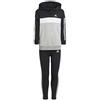 adidas Bambina Tiberio 3-Stripes Colorblock Fleece Leggings Set Kids, black/white/medium grey heather, 7-8 Years