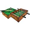 Sport One Sport1 mini Calcetto e biliardo da appoggio, Gioco da tavolo 2 in 1, Calcetto balilla misure 51x31x15cm a 4 aste con segnapunti e 2 palline, Piccolo bigliardino da casa, Idea regalo, Legno