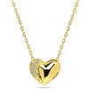 MIORE - Collana Donna Oro Giallo Vero 9KT 375 - Diamanti Naturali, Ciondolo Cuore Pendente con Catena, Collana anallergica Catenina lunga Cm. 45