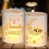 BOYATONG Set di 12 portacandele decorativi da tavolo per Ramadan Kareem Eid Umrah Mubarak - Decorazione islamica - Regali per bambini - Accessori per candele chauffe-plat