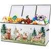 decalsweet Scatola di Giocattoli Large con Coperchio Ribalta per Bambini, Contenitore Porta Giochi Pieghevole Oxford, Baule Portagiochi Impermeabile Robusto per Ragazze Ragazzi, 96×32×40cm (Animali Invernali)