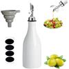 TOWEBOORY Bottiglia Dispenser per Olio D'oliva, 300Ml Oliera Salvagoccia Bottiglia di Olio D'oliva in Ceramica con Imbuto con Beccuccio Bottiglia Aceto Adatta per Conservare Olio, Aceto, Salsa di Soia (Bianco)