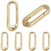 SUNNYCLUE 6 O-Ring a Molla Ottone Placcato Oro 18K - Clip Moschettone Borsa Ovale - Portachiavi