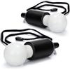 com-four® 2x Lampada a sospensione LED con interruttore a strappo - lampada a sospensione wireless - lampadina a batteria con interruttore a cavo (02 pezzi - cordoncino - nero)