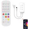 OULARA Controller Dimmer per striscia LED RGB COB LED, con app, sincronizzazione musicale e telecomando IR per aggiornare strisce LED da 4 pin 10 mm su connessione Bluetooth/2,4 G Wi-Fi