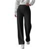 Generic Pantaloni in velluto a coste da donna, comodi, a vita, larghi, invernali, a coste, eleganti, elasticizzati, lunghi, per il tempo libero, in tinta unita, Nero , XXL