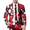 RUMAOZIA Tuta da uomo con stampa a cuore, giacca da uomo Funky Hippie, Carnevale, ballo, smoking giacca festival, slim fit, sportiva, giacca per San Valentino, blazer per matrimoni e feste, O rosso.,