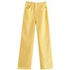 Gerrit Jeans da donna a cinque colori a gamba larga in vita Fly Pantaloni in denim femminile, Giallo, M