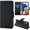 N NEWTOP Cover Compatibile con Samsung Galaxy A14 5G, HQ Lateral Custodia Libro Flip Chiusura Magnetica Portafoglio Simil Pelle Stand Protezione Completa Case TPU Anti Urto (Nero)