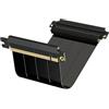 LINKUP - AVA5 Cavo Riser PCIE 5.0 | Pronto per RTX5090 RX9070 GPU | Velocità x16 128GB/s | Compatibile con PCIE 4.0 | Progettato per SSUPD | Doppia inversa Nero 15cm (Lunghezza totale 17cm)