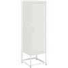 vidaXL Credenza Bianca 36x39x123 cm in Acciaio, mobiletto, Madia, Mobile di conservazione, armadietto, Mobile portaoggetti, portaoggetti, Mobile Alto
