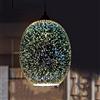 SABUIDDS Lampadario a sospensione a LED 3D in vetro, lampada da soffitto con fuochi d'artificio, moderno, colorato, lampadario a sospensione per soggiorno, sala da pranzo, biblioteca bar, caffetteria